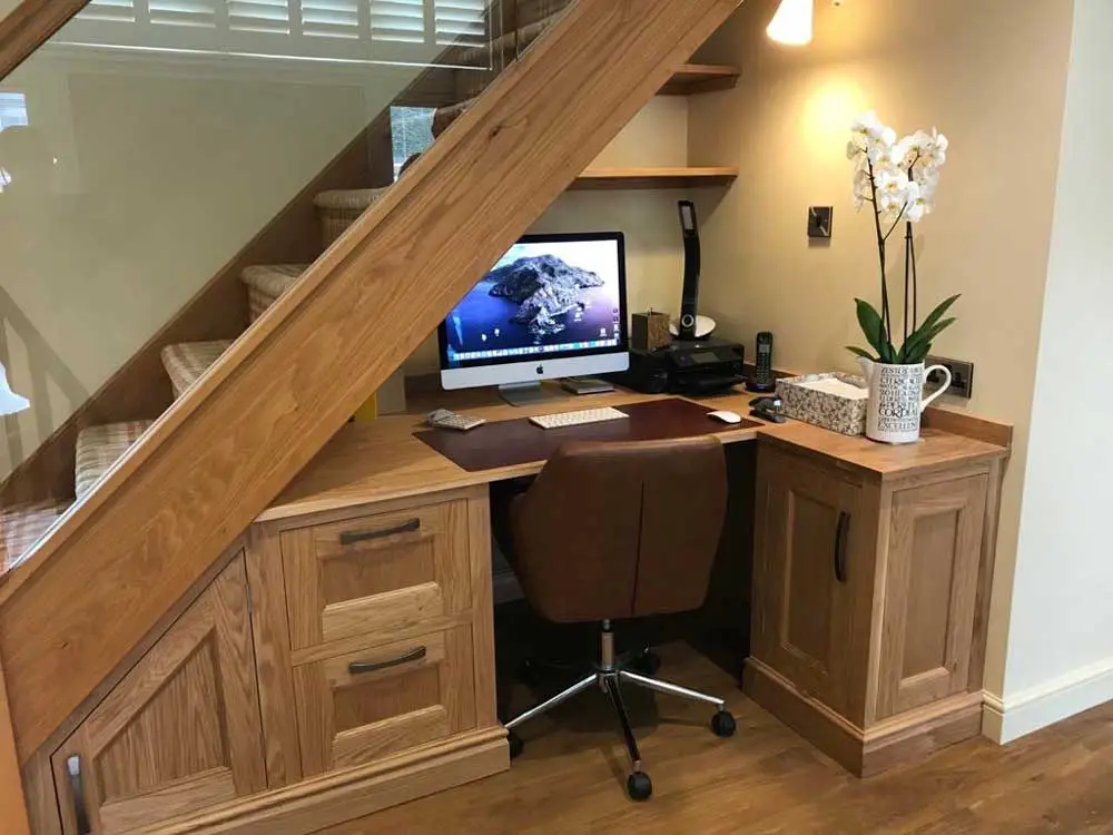 Built in Desk Under Stairs