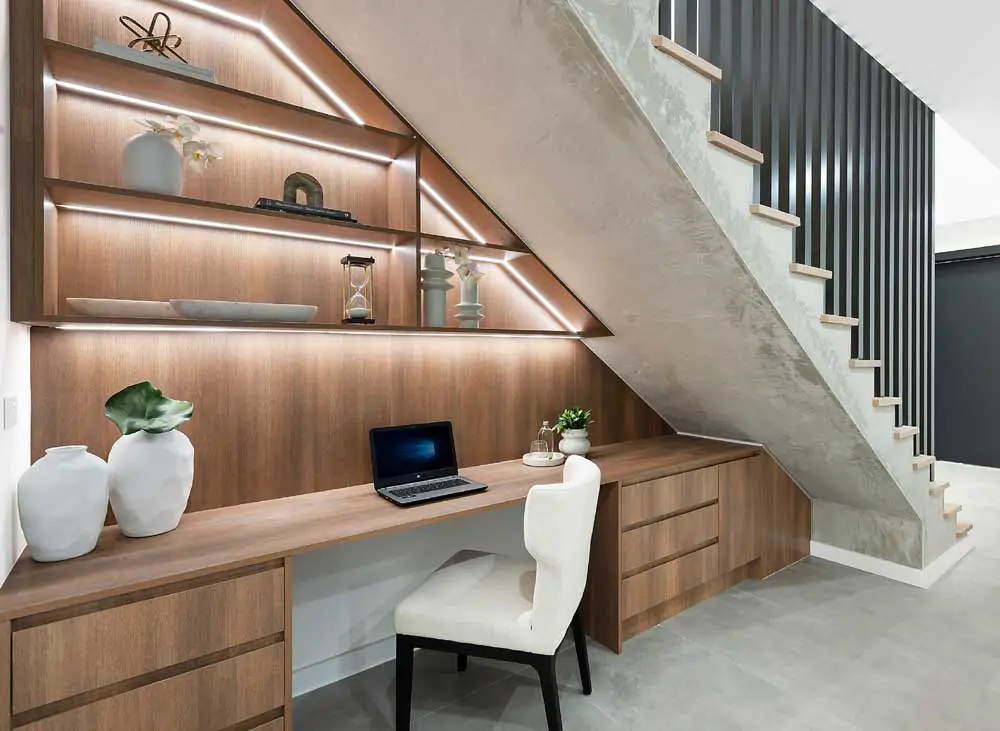 Home Office Understairs in Industrial Setting