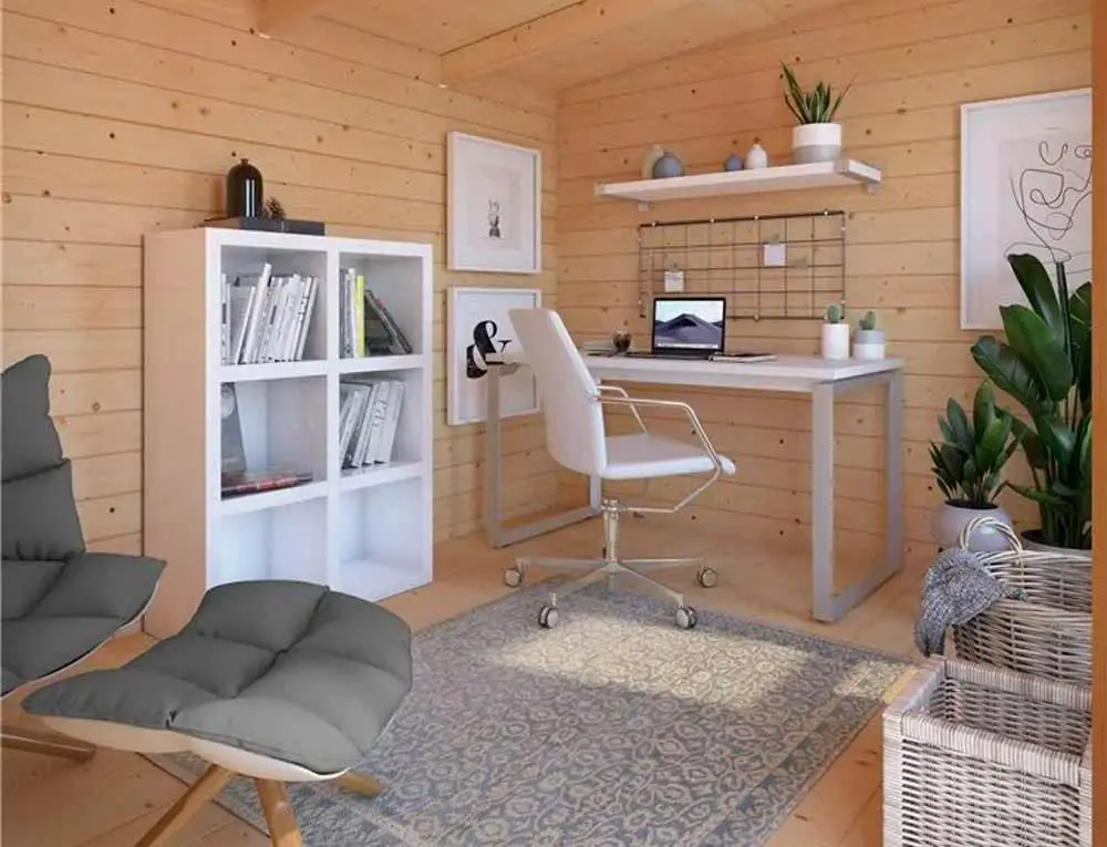 natural wood summerhouse office