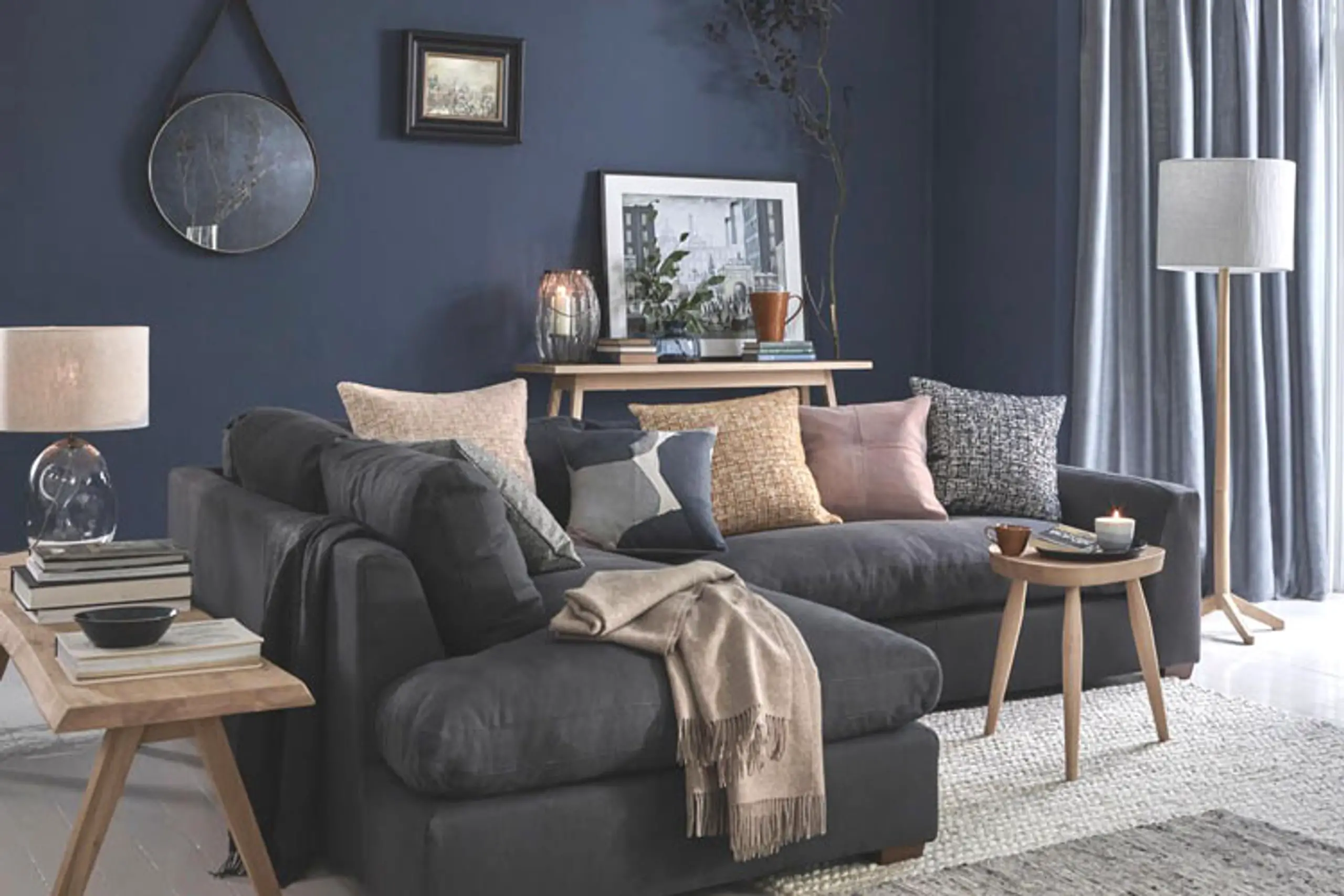 dark grey living room