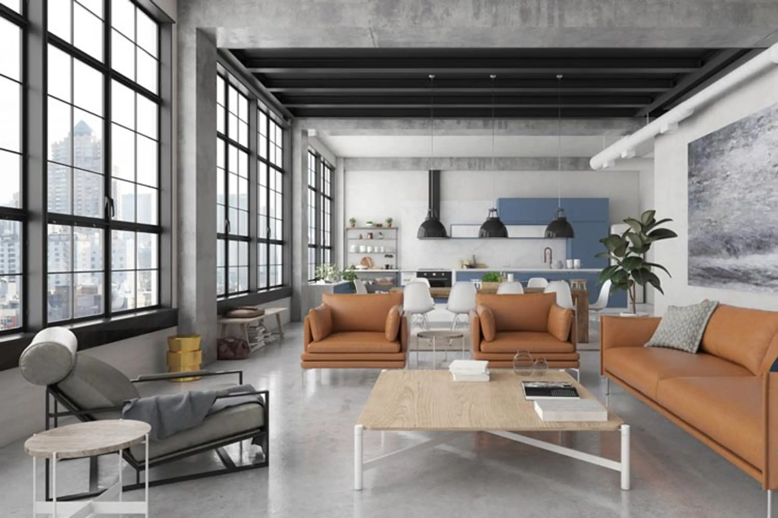 modern industrial living room