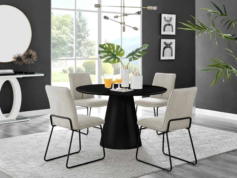 beige-and-black-dining-room