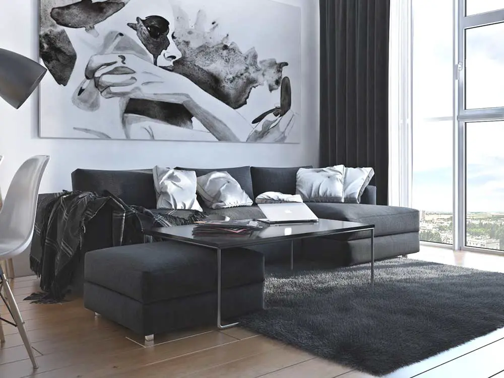 black-and-white-living-space
