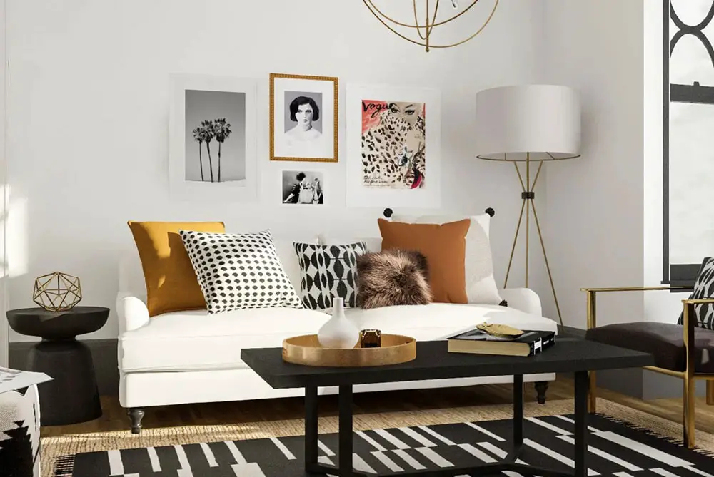 black-white-and-gold-living-room
