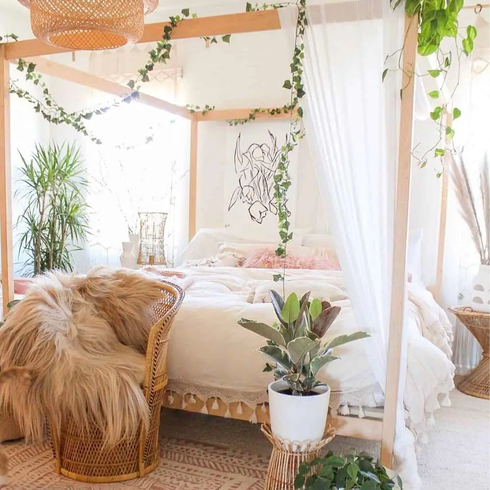 boho-bedroom-decor-with-plants
