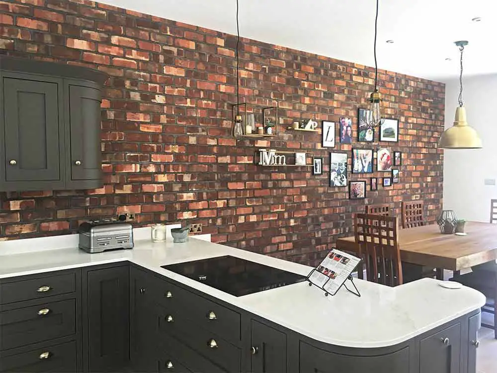 Brick Tile Kitchen Feature Wall