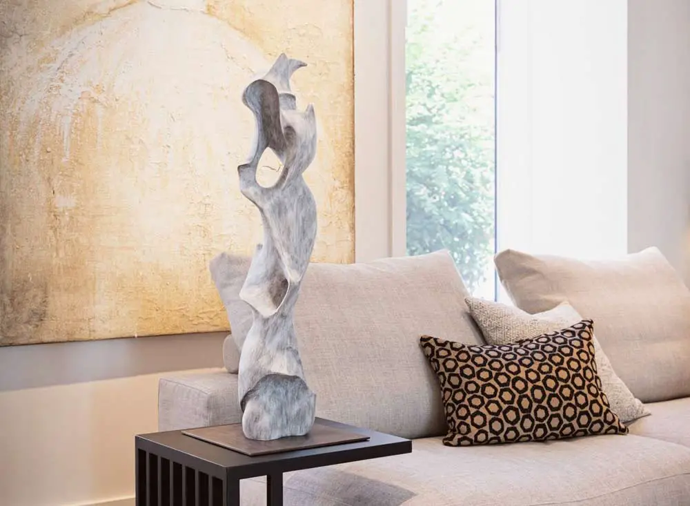 bronze art sculpture in living room
