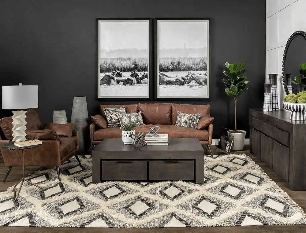 What Colour Goes With Brown Leather Sofa with Photos Aspect Wall Art