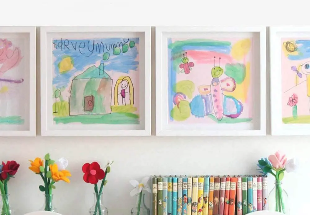 childrens-framed-drawings-wall-decor