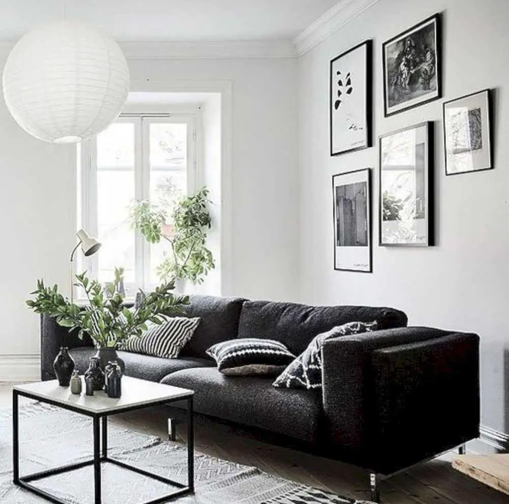 White black and grey sales living room