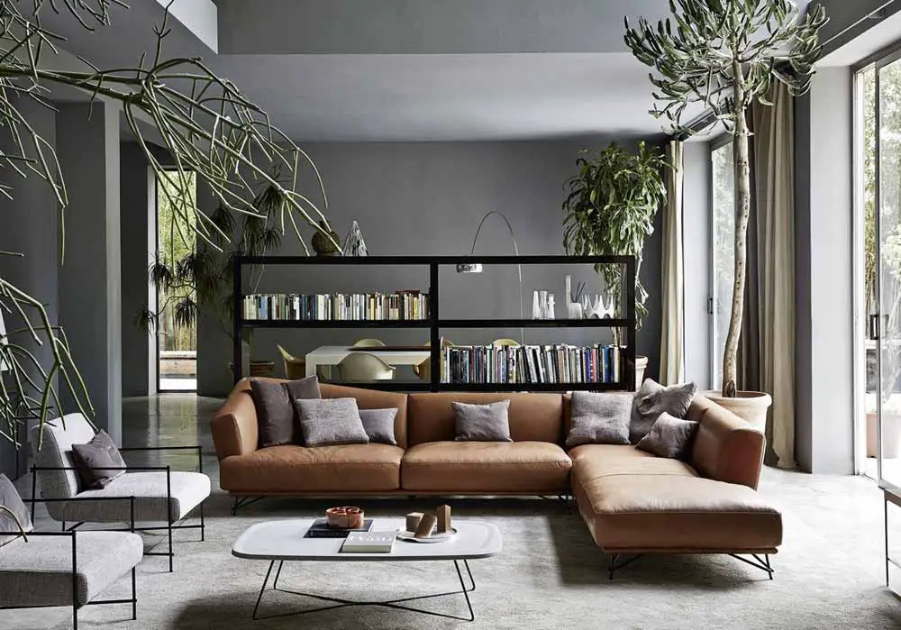 dark-grey-living-room-brown-sofa