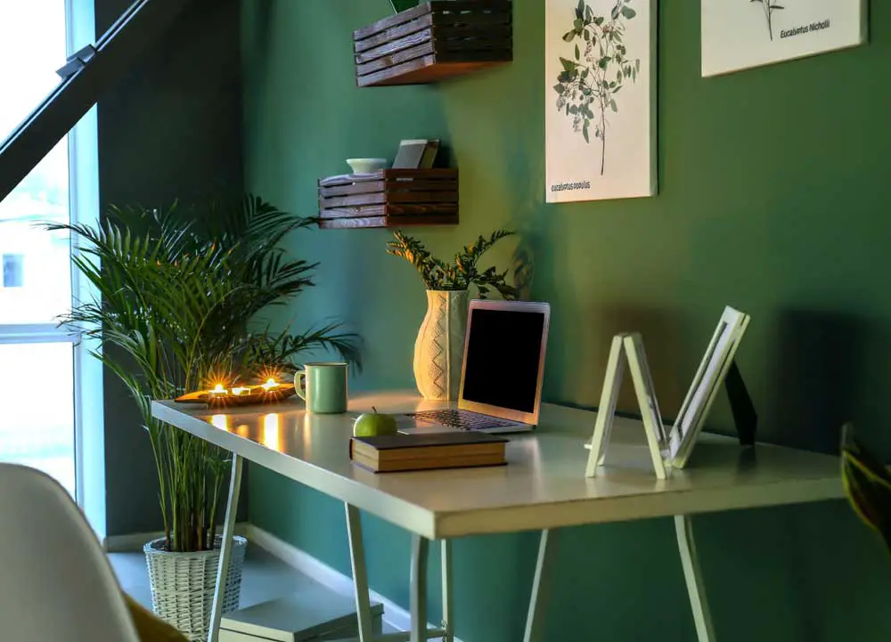 emerald green home office