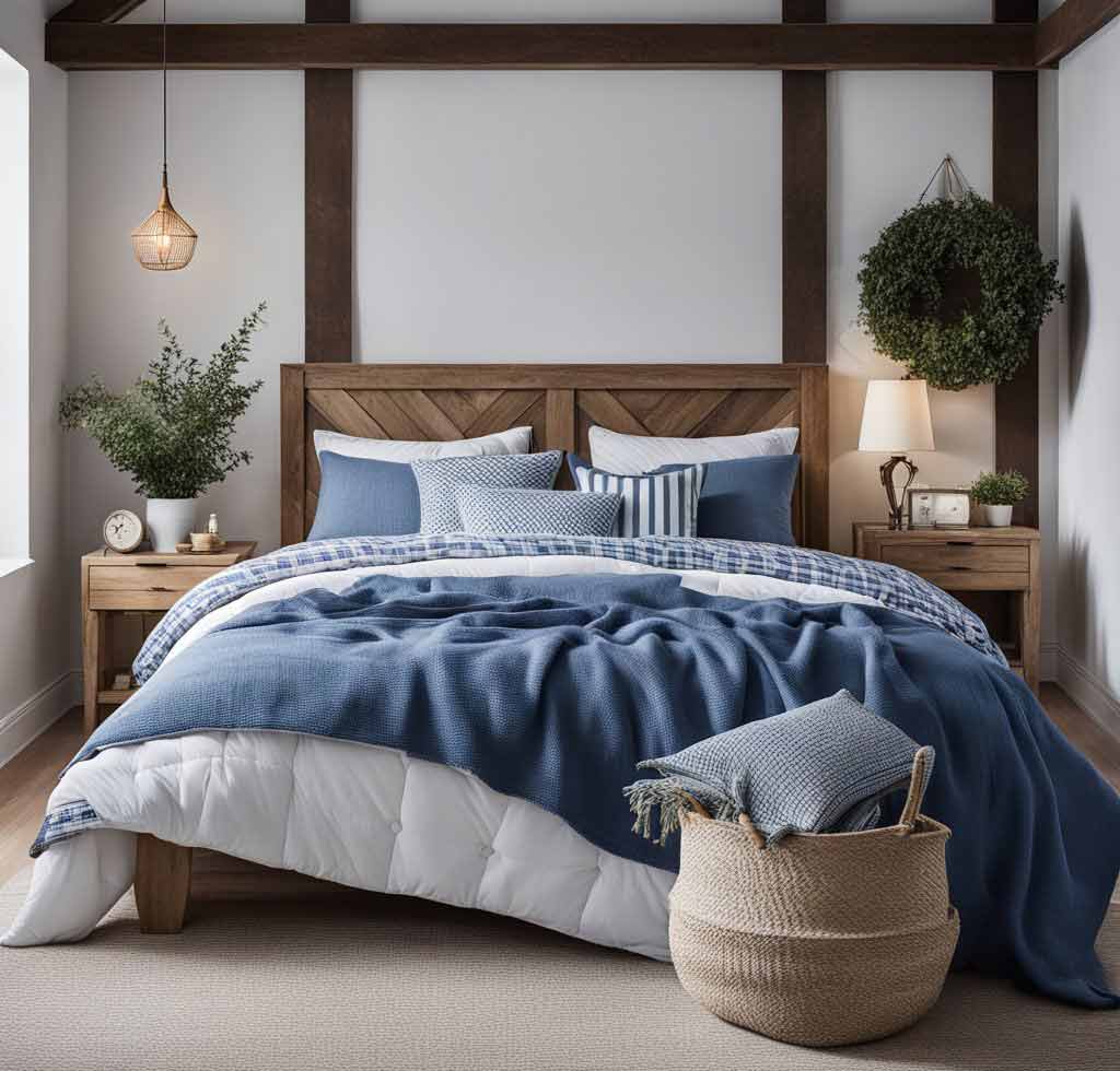 farmhouse-style-white-blue-bedroom-decor