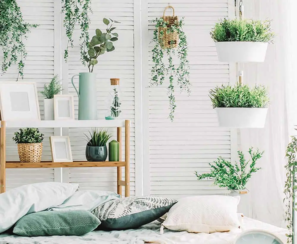 faux-plants-in-bedroom