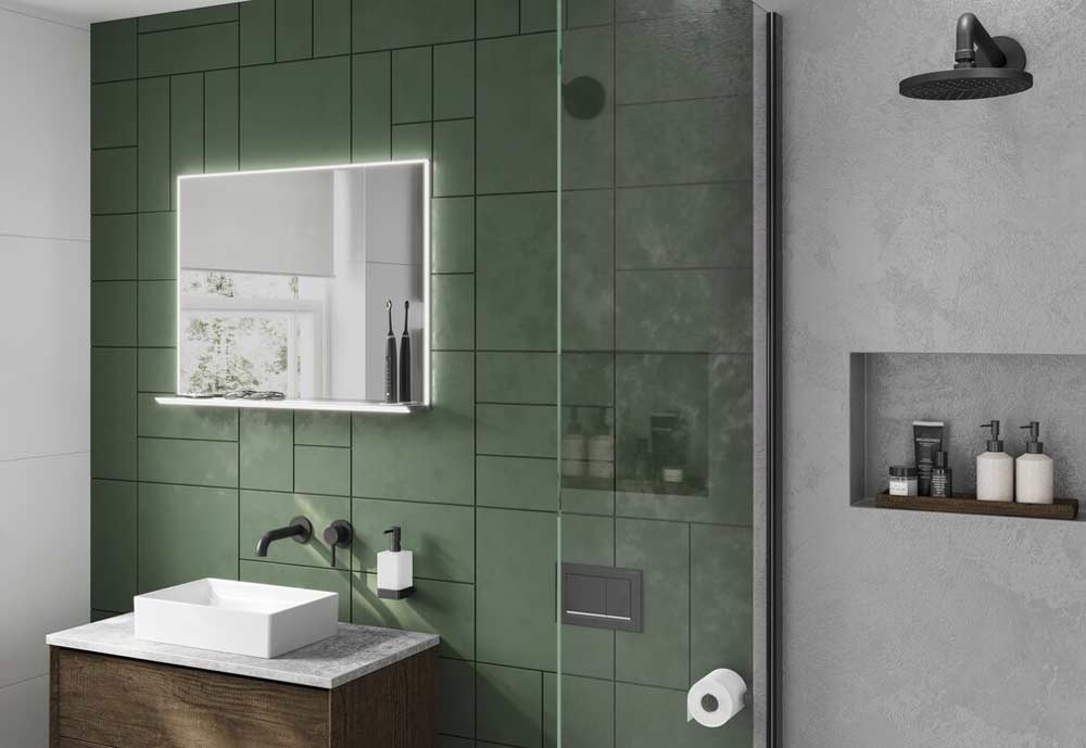 Green and Grey Bathroom