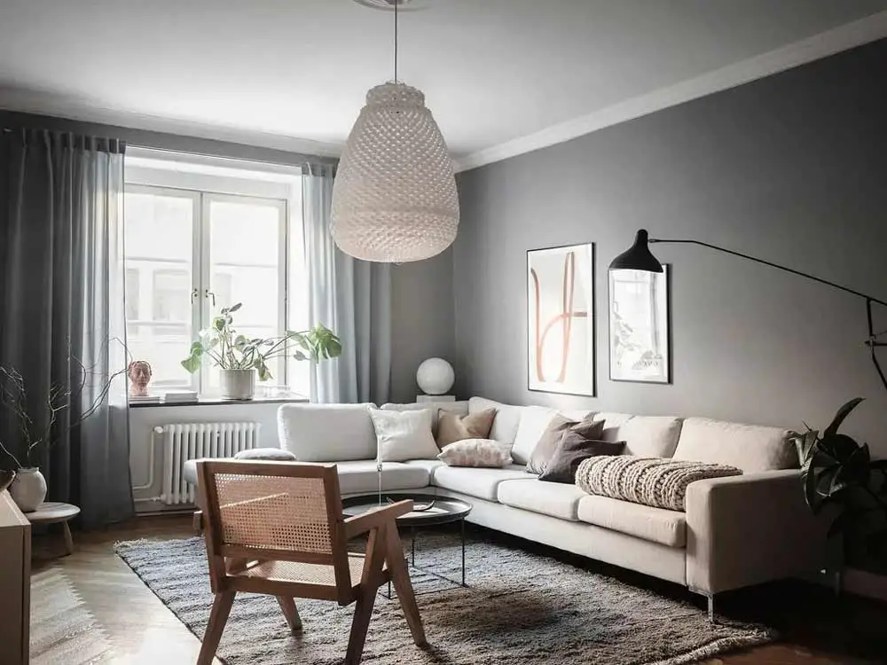 grey and beige living room
