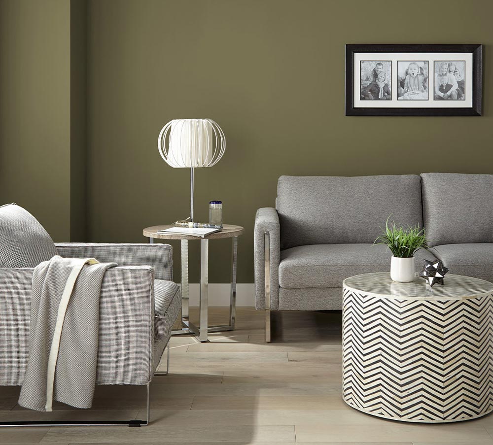 grey gold and brown living room