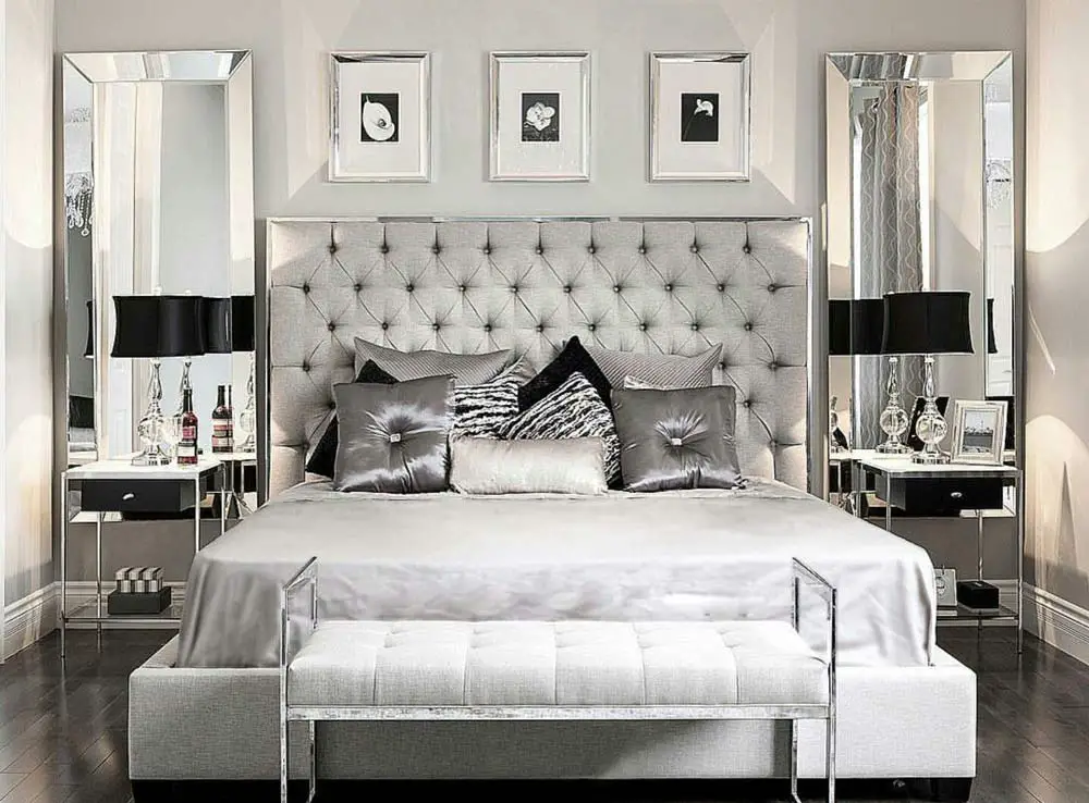 Grey And Silver Bedroom Ideas, Dark Grey Lamp Shade Bedroom Ideas
