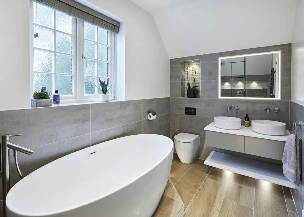 Grey and White Bathroom