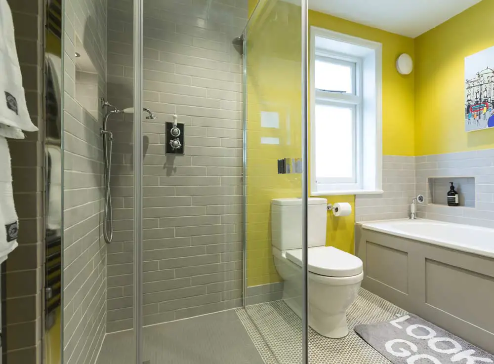 Grey and Yellow Bathroom