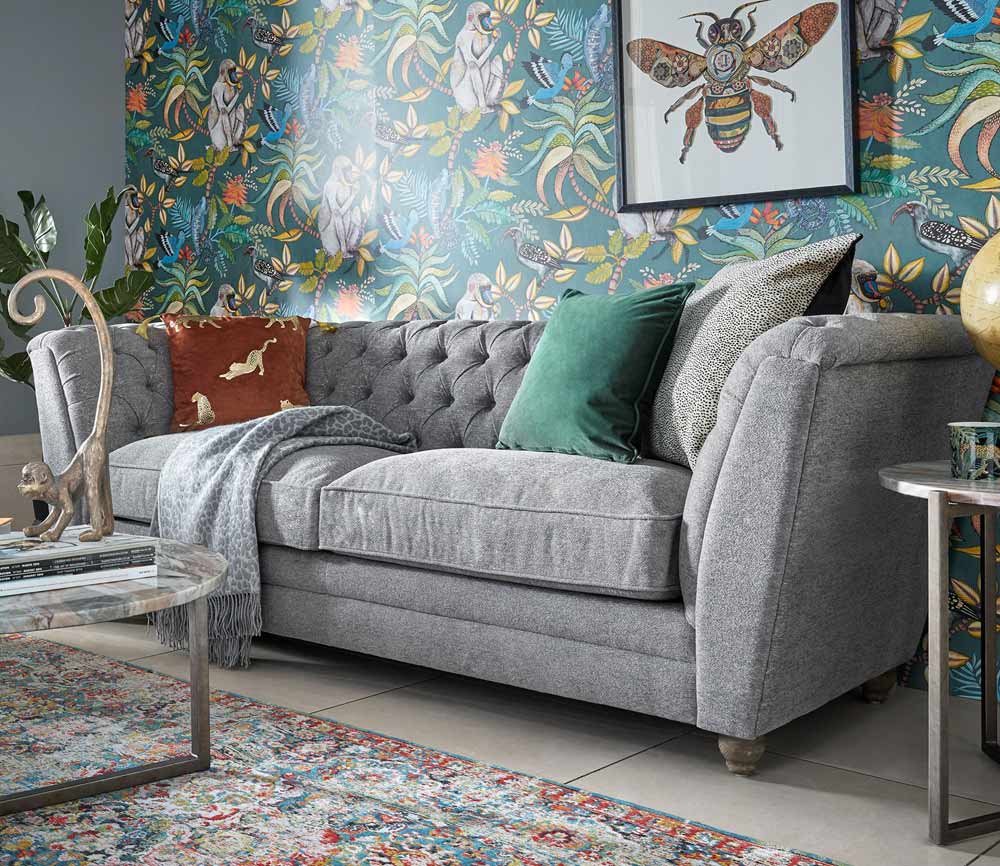 What Colour Wallpaper Goes With Grey Sofa