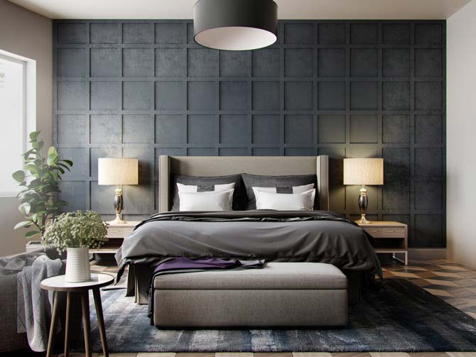 grey-textured-wallpaper-bedroom