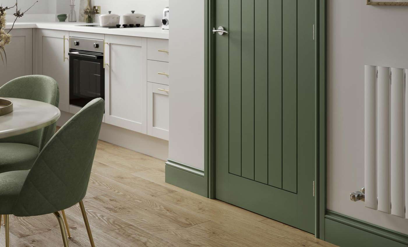 grey-walls-green-woodwork-in-kitchen
