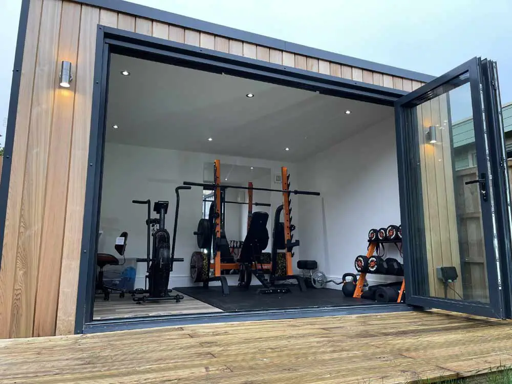 gym equipment in outbuilding