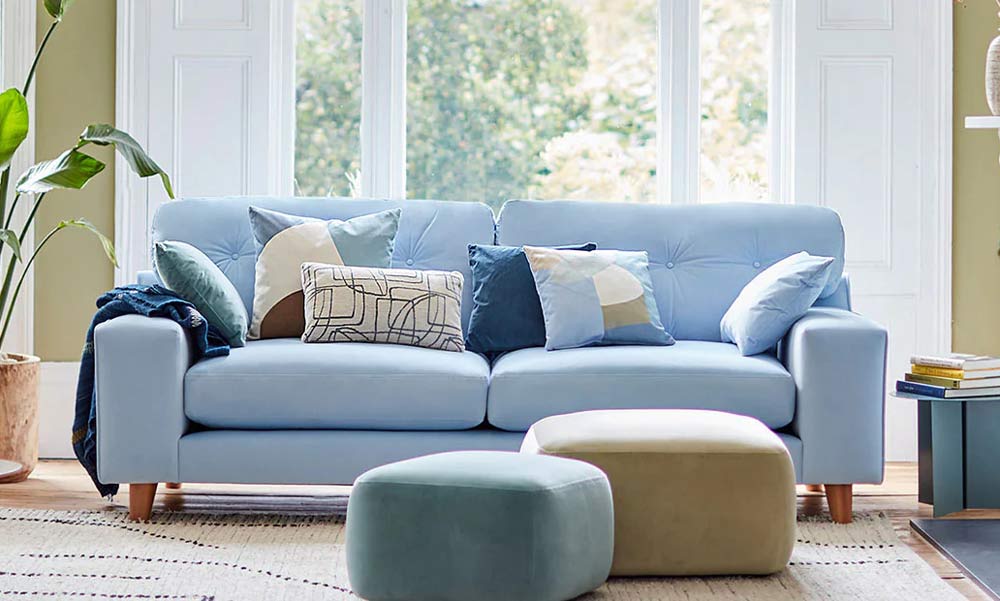 Powder Blue Sofa Uk Baci Living Room