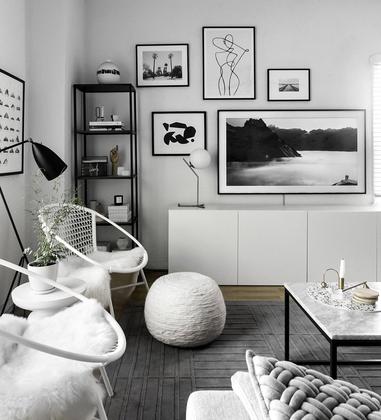 17 Stylish & Modern Black and White Living Room Ideas - Aspect ...