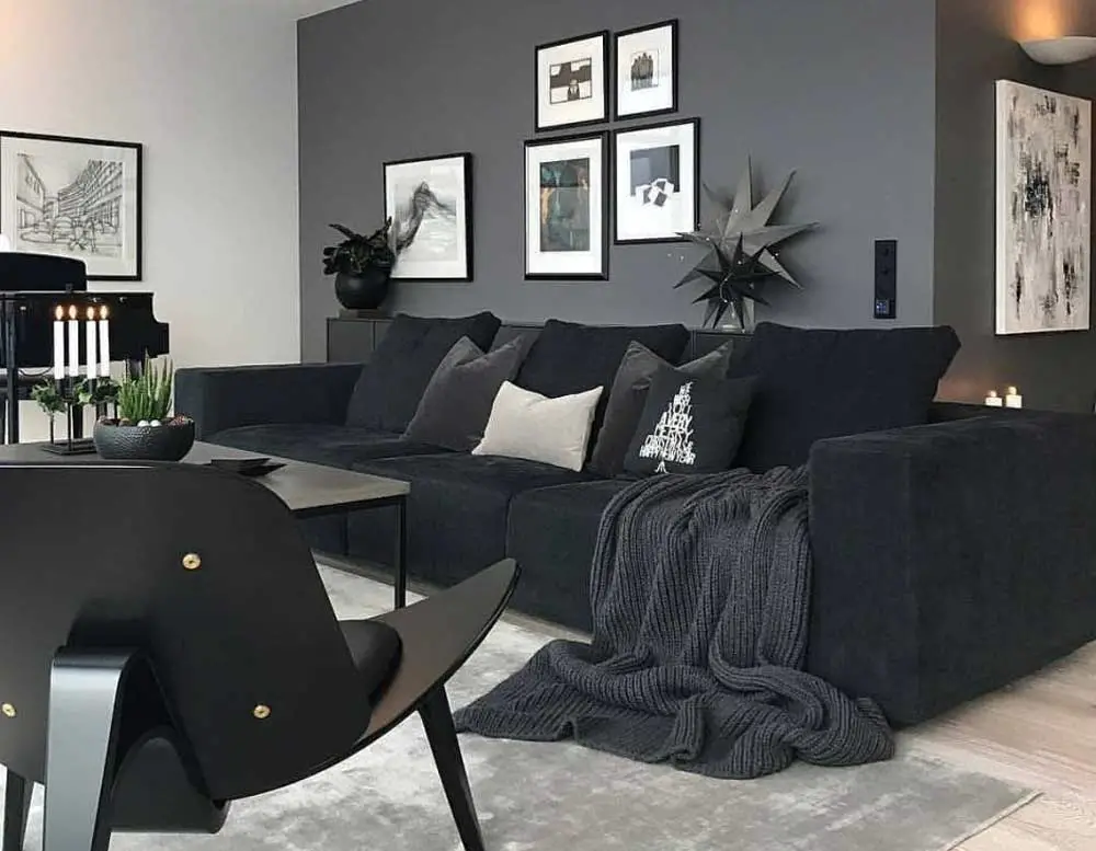 black and grey living room