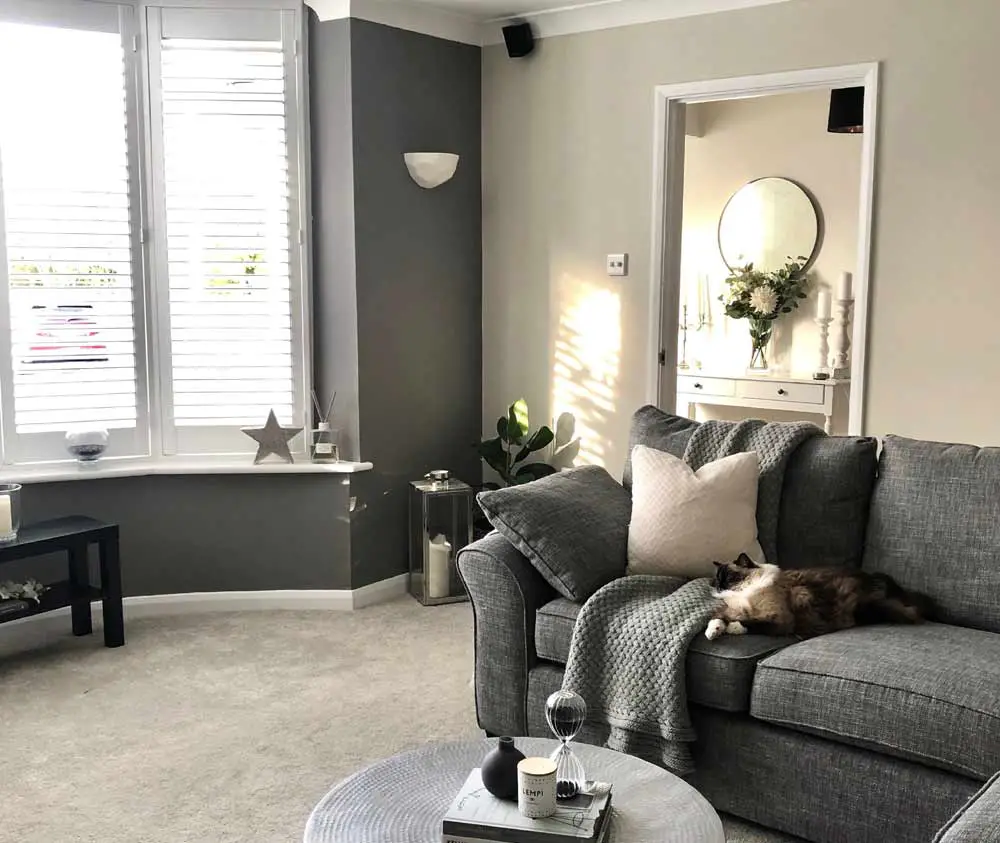 modern grey and beige living room