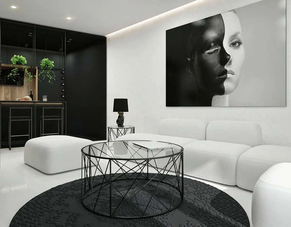 Black And White Modern Living Room Furniture | Baci Living Room