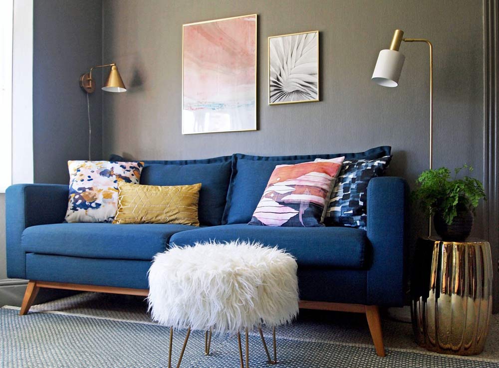 Navy Blue Sofa What Colour Walls