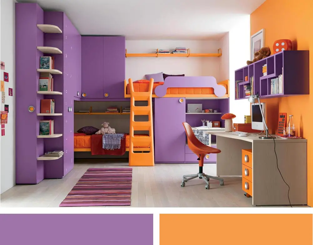 orange-and-purple-kids-bedroom