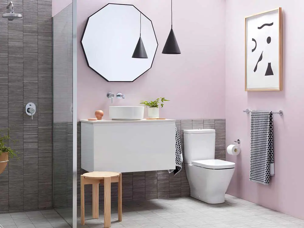 Pink and Grey Bathroom