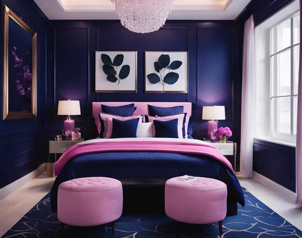 pink-and-navy-blue-bedroom