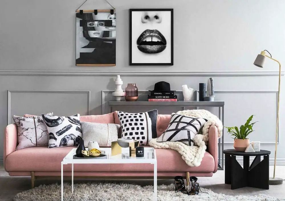 pink-sofa-black-and-pink-living-room