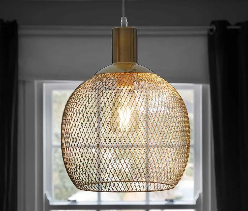 retro-gold-metal-mesh-ceiling-pendant-light