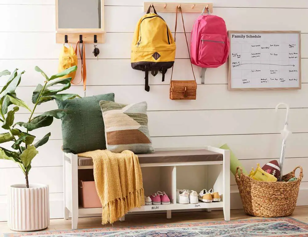 show bag and coat storage for hall