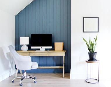Small Home Office Idea - Make use of a small space and tuck your desk away  in an alcove