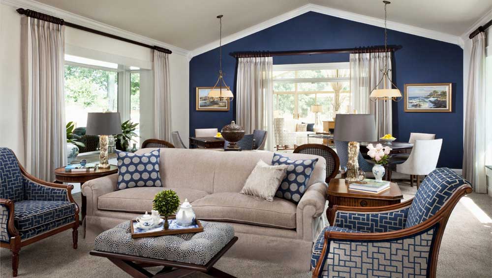 navy grey living room