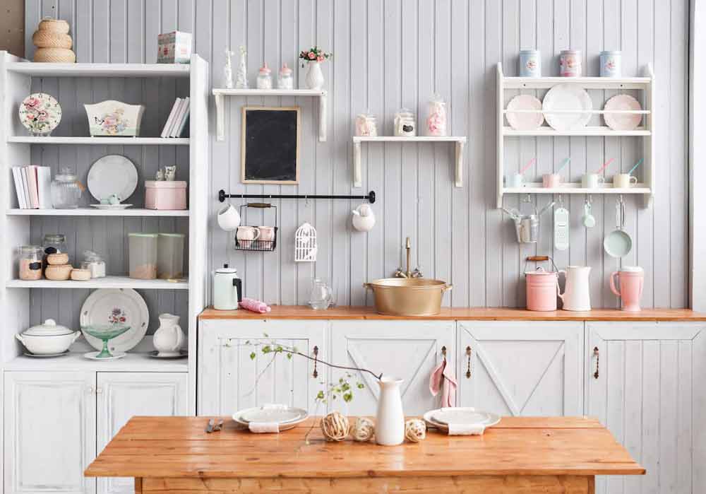 Vertical Tongue and Groove Kitchen Wall