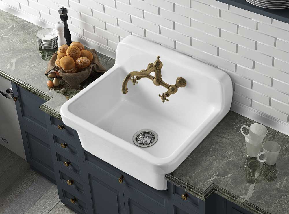 white ceramic wall mounted sink