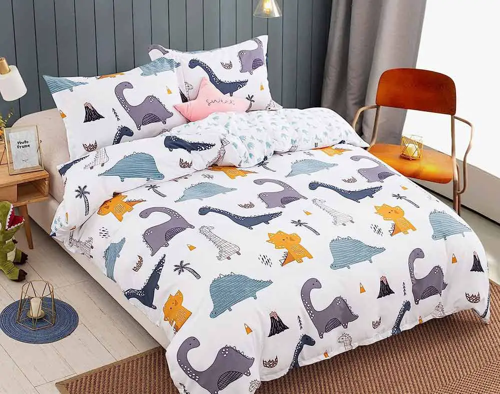 white-kids-dinosaur-bedding